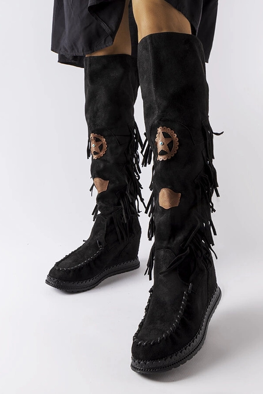 Botas Cascia pretas de cunha