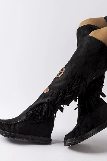 Botas Cascia pretas de cunha 2