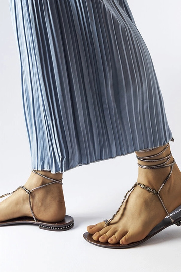 Sandália cinza escuro com... 2