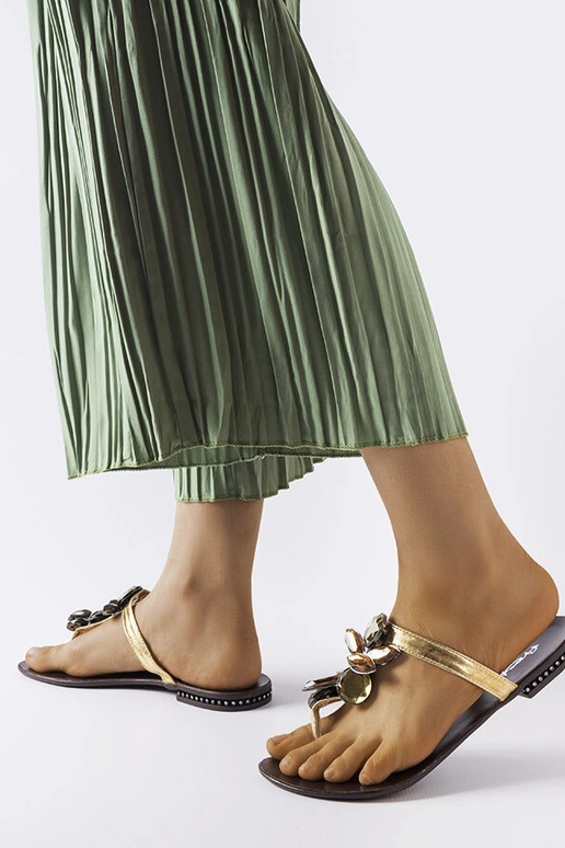 Chinelos elegantes dourados, "Zarattini"