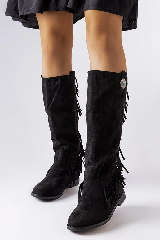 Bota preta com salto plataforma Lecore