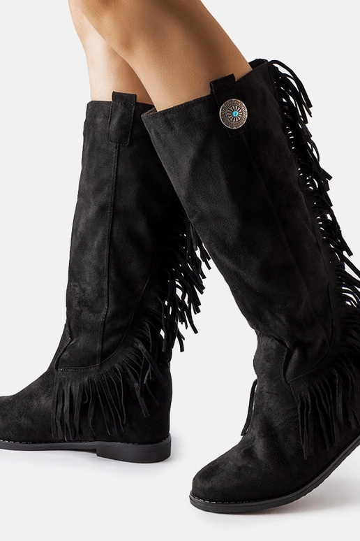 Bota preta com salto plataforma Lecore