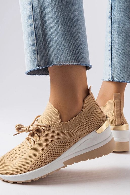 Tênis wedge bege da Alberica