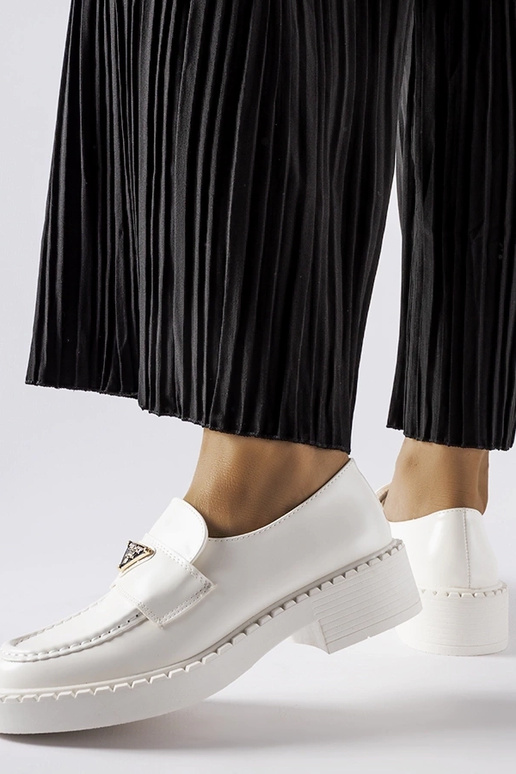 Mocassins femininos brancos Milne