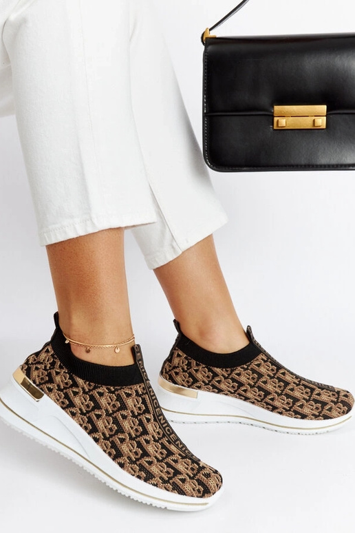 Sapatos Slip On Tartano Preto e Marrom