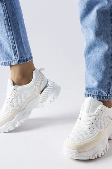 Sapatos esportivos brancos com inserção prateada, "Esquibel" 2