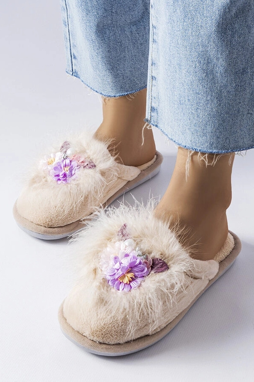 Chinelos femininos bege Moly