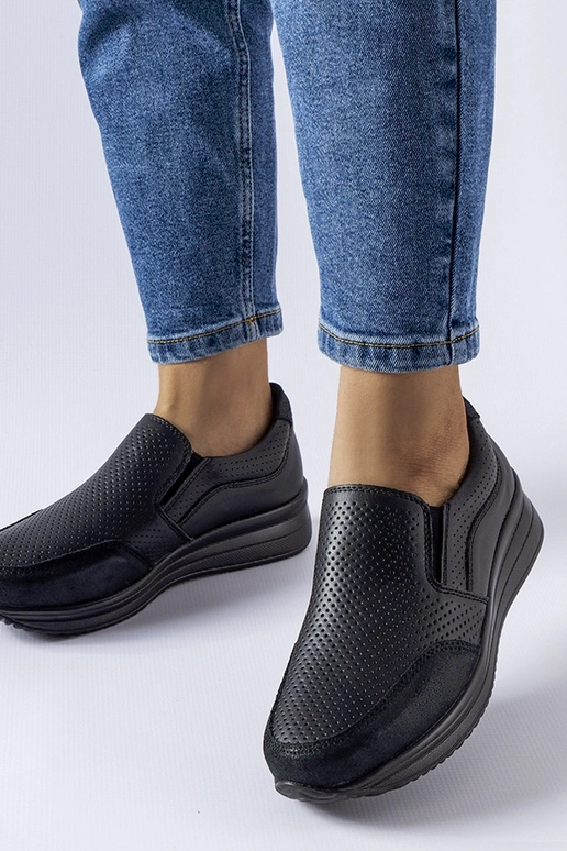 Tênis plataforma preto vazado Rhéaume