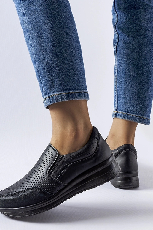 Tênis plataforma preto vazado Rhéaume