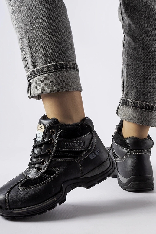 Botas de trabalho de inverno pretas,... Botas de trabalho de inverno pretas,...