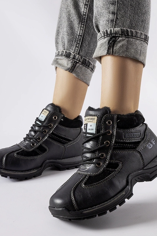 Botas de trabalho de inverno pretas,... Botas de trabalho de inverno pretas,...