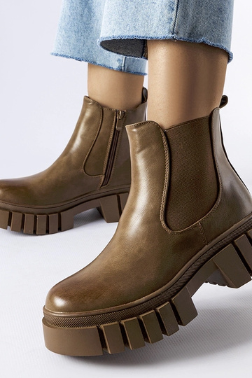 Botas plataforma marrons da...