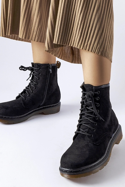 Botas de trabalho pretas de camurça...