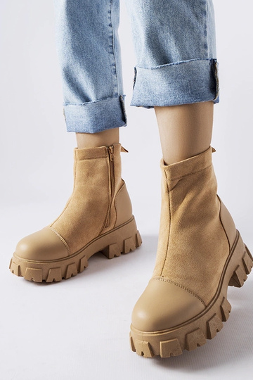 Botas de trabalho de camurça na cor areia com proteção Milo