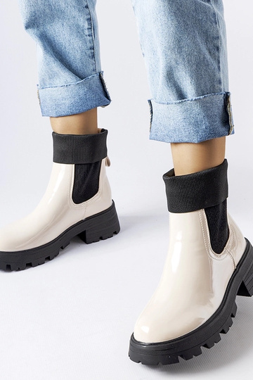Botas de trabalho bege sem cadarço da Breolungi
