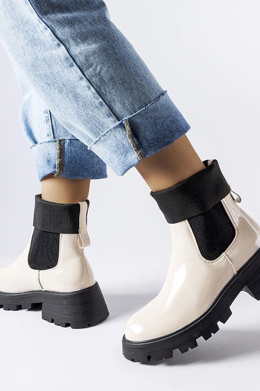 Botas de trabalho bege sem cadarço da...