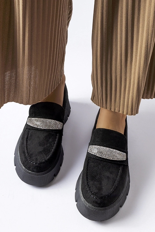 Mocassins pretos com sola maciça Macario