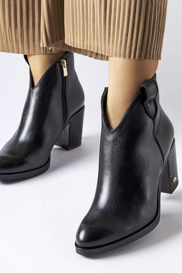 Botas de inverno de couro pretas, "Karino"