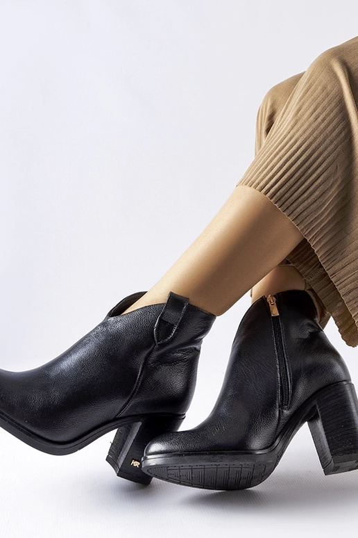 Botas de inverno de couro pretas,...