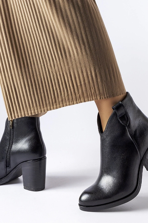 Botas de inverno de couro pretas,...