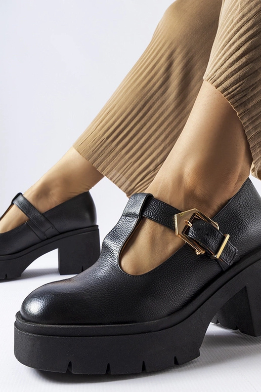 Sapatos de couro pretos, "Karino"