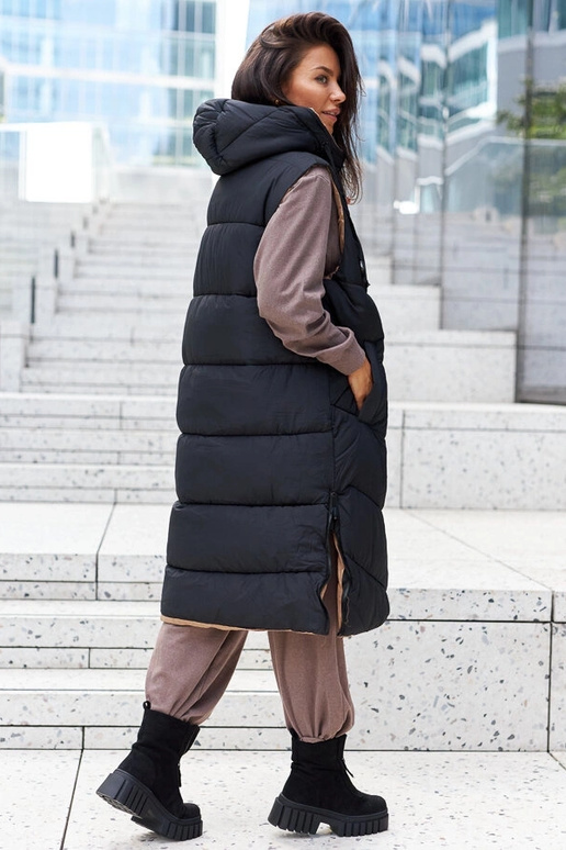 Botas femininas pretas com zíper,...