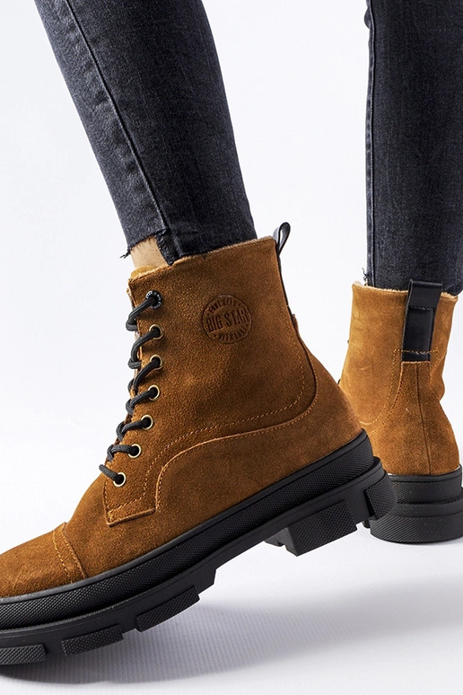 Botas de trabalho em couro marrons,...