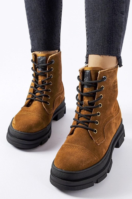 Botas de trabalho em couro marrons,...