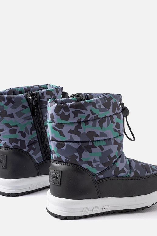 Botas de inverno pretas e cinzas,... Botas de inverno pretas e cinzas,...