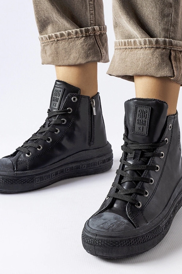 Sapatos de inverno pretos,...