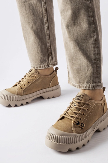 Tênis de couro bege Big...