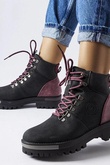 Botas Big Star pretas e bordô MM274318 2