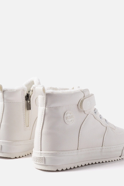 Botas de cano curto brancas de...