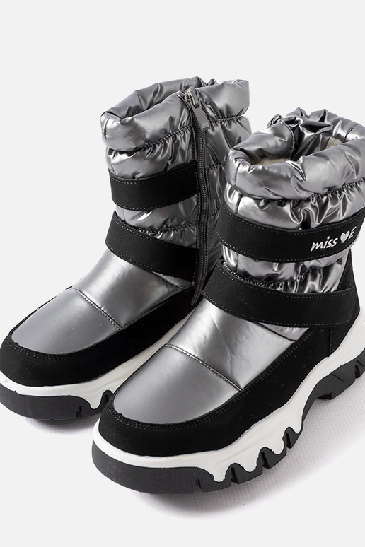 Botas de neve para meninas pretas e... Botas de neve para meninas pretas e...