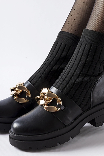 Botins pretos tipo meia com... 2