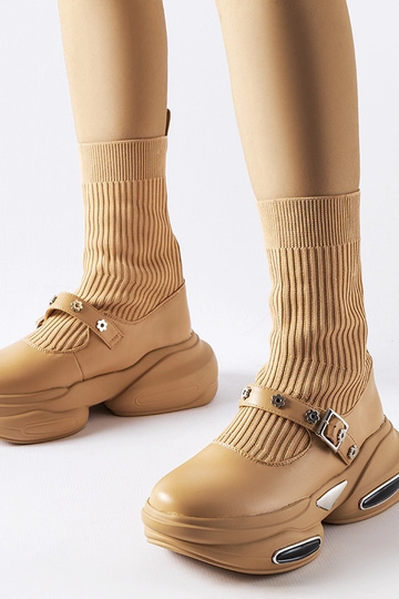 Botas meia Ivana bege