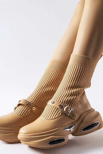 Botas meia Ivana bege 2