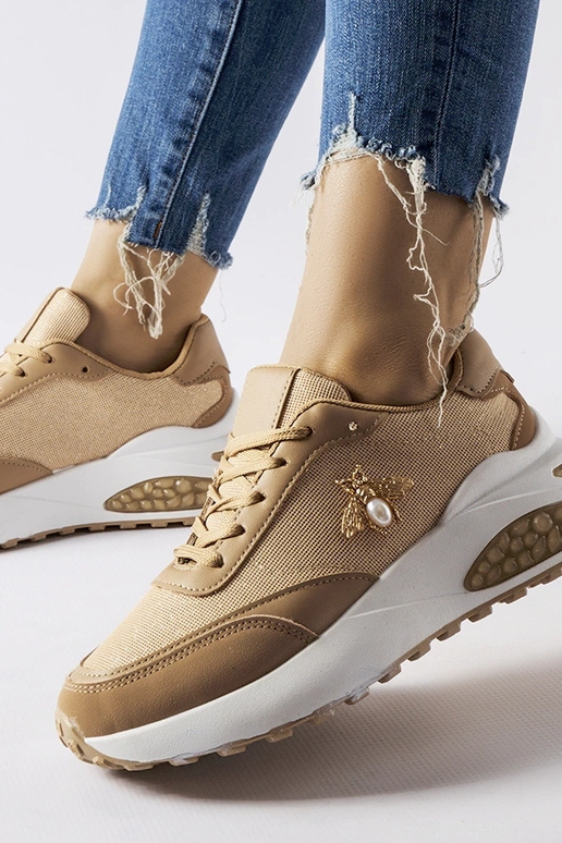 Tênis marrom e branco com fio Acciano...