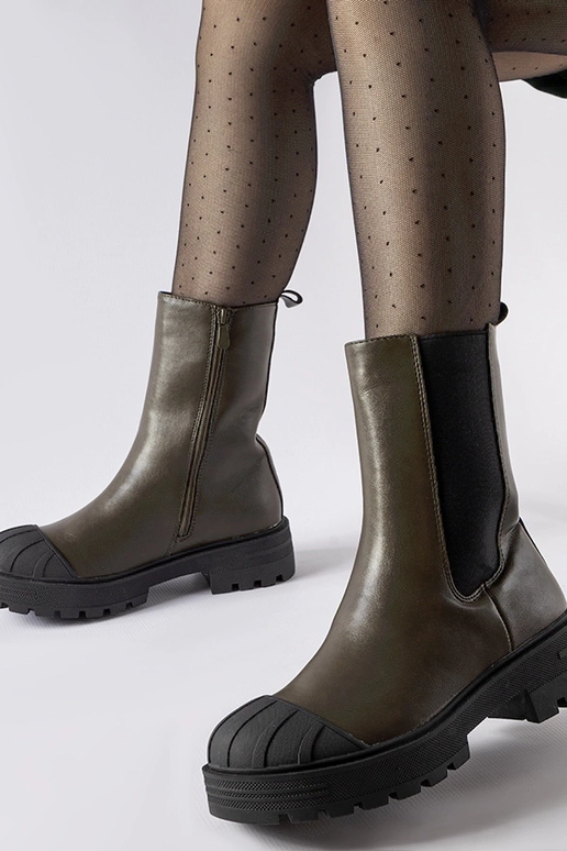 Botas Chelsea Isoladas Verde Escuro...