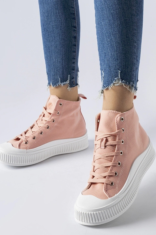 Sapatos altos rosa com plataforma,...