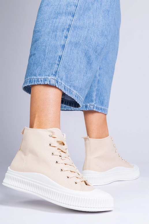 Sapatos cor areia com plataforma,...