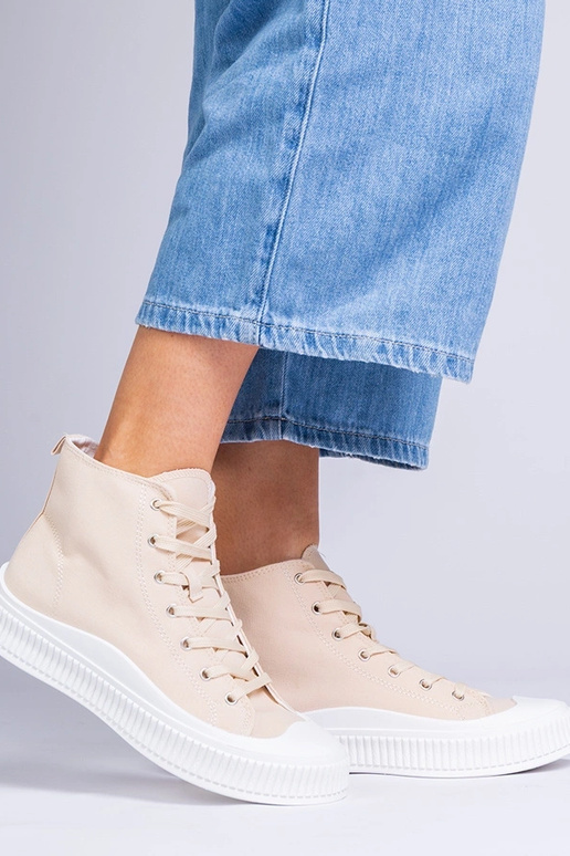 Sapatos cor areia com plataforma,...