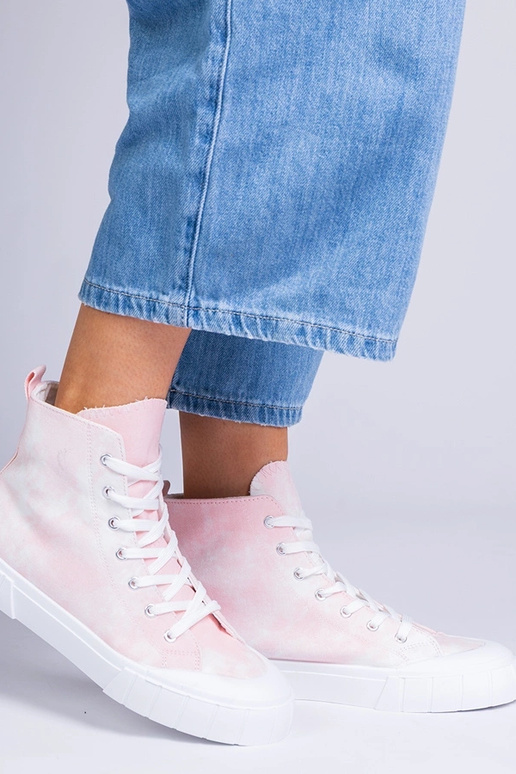 Sapatos rosas acima do tornozelo,...