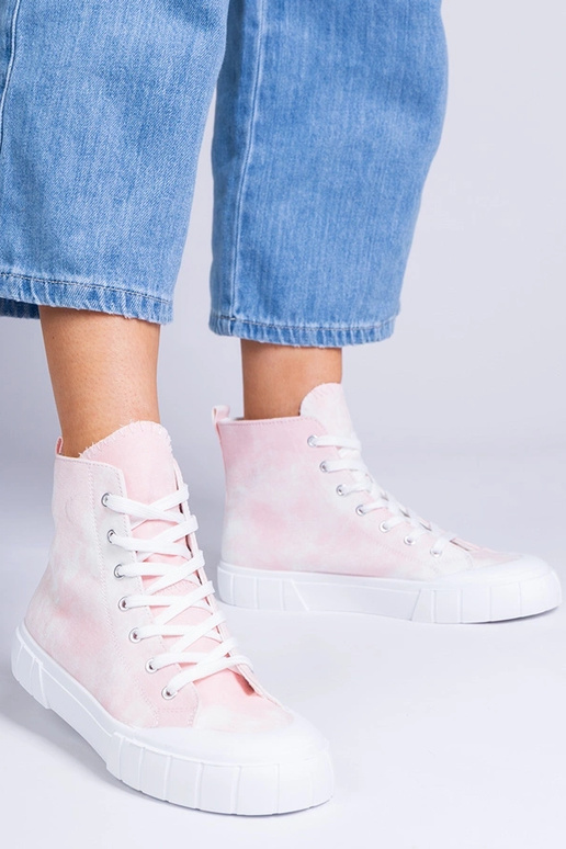 Sapatos rosas acima do tornozelo,...