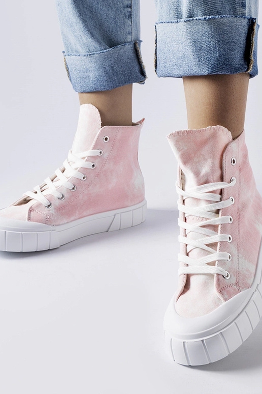 Sapatos rosas acima do tornozelo,...