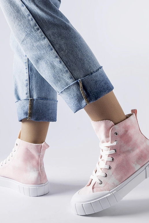 Sapatos rosas acima do tornozelo,...