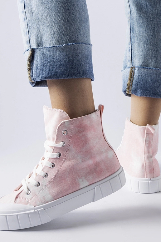 Sapatos rosas acima do tornozelo,...