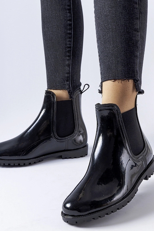 Botas curtas Cupone pretas de verniz
