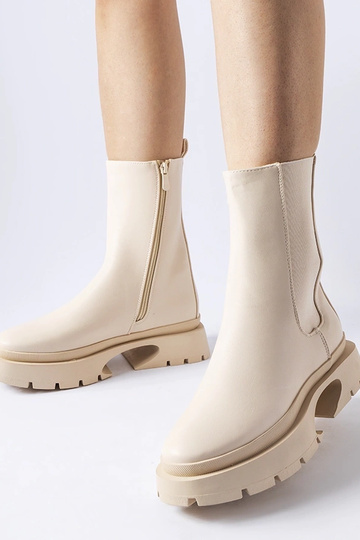 Botas Mombello bege com...