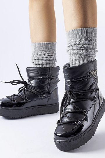 Botas de neve pretas com isolamento e elástico Oslavia 2